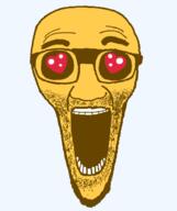 emoticon glasses heart love oh_my_god_she_is_so_attractive open_mouth series:soymoji soyjak stretched_mouth stubble subvariant:el_perro_loco variant:el_perro_rabioso yellow yellow_skin // 788x941 // 119.7KB