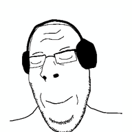 animated byonbyon closed_eyes glasses headphones poyopoyo smile soyjak stubble subvariant:nucob variant:cobson // 323x400 // 155.5KB