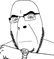 arm checking_time clock eyebrows glasses hand looking_down soyjak stubble variant:cobson waiting watch wristwatch // 775x849 // 65.2KB