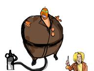 artist:romanian_schizo fat female floating froot galaxy_gas inflation needle orange_skin political_cartoon variant:gapejak // 785x594 // 149.9KB