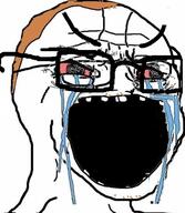 angry crying ginger_hair glasses open_mouth seething subvariant:epic_soy_lord_(cuck_master) variant:im_a_bit_shy // 478x550 // 215.8KB