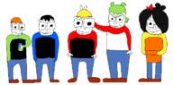 4chan 5soyjaks anime closed_mouth glasses hair jake jakparty_soy nate sean smile soygem_party soyjak_party soyzellig_party stubble variant:unknown yotsoyba zane // 684x338 // 14.2KB