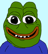 amphibian artist:finocide blue_shirt frog front_facing green_skin grin looking_at_you nas:pepe pepe_the_frog smile subnas:pepe_front