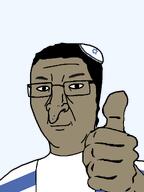 brown_skin clothes hand happy hat jewish_nose judaism jude kike kippah nose series:yehudyakim smile star_of_david subvariant:chuzjak tallit thumbs_up variant:chudjak variant:kuzjak // 810x1080 // 24.3KB