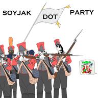 4cuck flag flintlock musket napoleon napoleonic_war nate soot soyjak_party subvariant:doctos subvariant:hornyson variant:chudjak variant:cobson variant:feraljak variant:impish_soyak_ears variant:soyak // 2000x2000 // 219.1KB