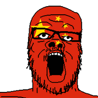 china country flag flag:china glasses open_mouth red_skin soyjak star_(symbol) stubble variant:a24_slowburn_soyjak // 454x514 // 10.7KB