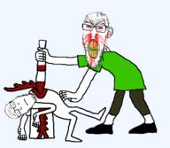 aztec bleeding_wound blood bloodshot_eyes clenched_teeth closed_eyes closed_mouth dagger death dying sacrifice subvariant:feralrage subvariant:neutralplier variant:feraljak variant:markiplier_soyjak // 650x564 // 53.4KB