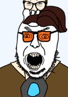 angry barneyfag clothes crooked_teeth foot glasses hair lee_goldson moustache open_mouth orange_glasses overwatch soyjak stubble template tracer variant:abortion_lover variant:volcanojak // 677x960 // 26.8KB