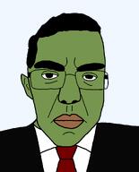 amphibian black_jacket clothes frog glasses hair jager nas:pepe necktie neutral pepe pepe_the_frog red_tie serious subvariant:patrick suit suit_and_tie variant:chudjak white_skin // 986x1224 // 25.9KB
