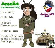 GuyinanAvenger_collection Hooman NOPEXDD NOPEXDDD brodie_helmet brown_hair clothes drive eyes firefly green_uniform hat helmet philippines red_hair sherman sherman_firefly subvariant:unbotheredchud tank text ushanka variant:chudjak variant:cobson variant:impish_soyak_ears variant:markiplier_soyjak wwii yellow_hair yellow_teeth // 856x754 // 358.4KB