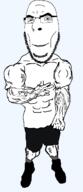 arm buff clothes glasses hand muscles muscular_male shoe smile soyjak subvariant:unbotheredchud subvariant:unbotheredcobson variant:cobson vein // 549x1268 // 35.0KB