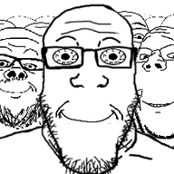 closed_mouth glasses multiple_soyjaks mustache smile soyjak stubble subvariant:wholesome_soyjak variant:a24_slowburn_soyjak variant:bernd variant:gapejak variant:markiplier_soyjak // 249x219 // 32.5KB