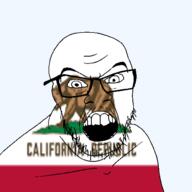 angry animal bear california flag flag:california glasses hair looking_at_you mustache open_mouth soyjak state stubble teeth text transparent_background united_states variant:feraljak // 1500x1500 // 296.8KB