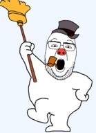 broom clothes frosty_the_snowman full_body glasses hat holding_object nikocado_avocado pipe snowman soyjak stubble variant:cadojak // 1127x1562 // 42.1KB