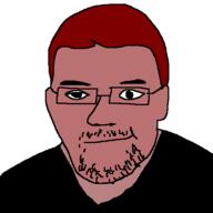 brad_carney carnevil closed_mouth doom glasses hair red_hair red_skin somemong soyjak stubble terry variant:unknown // 500x500 // 21.6KB