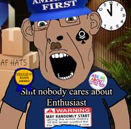 america_first award clock green_eyes israel meta:tagme nick_fuentes open_mouth shitnobodycaresabout soyjak teeth text variant:cobson // 800x789 // 445.4KB