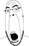 glasses open_mouth soyjak stretched stubble variant:cobson // 721x1140 // 43.8KB