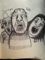 3soyjaks art beard black_and_white drawfag drawing hair ink lips lipstick looking_at_you meta:soytober meta:soytober2024 open_mouth pink_skin pooner pronouns scar stubble tongue tranny transgender_flag troonella variant:alicia variant:bernd variant:shirtjak // 1536x2048 // 4.5MB