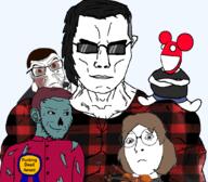 angry award bloodshot_eyes brown_eyes brown_hair canada canadian closed_mouth confused dead deadmau5 dubstep ear earring eyebags female frown full_body glasses green_skin grey_shirt lindsey_stirling long_hair mask mouse mucus plaid red_shirt shorts skrillex smile smug soyjak stubble subvariant:female_cobson subvariant:muscular_chud subvariant:wholesome_soyjak sunglasses tired trampa variant:chudjak variant:cobson variant:feraljak variant:gapejak variant:soyak violin yellow_teeth zombie zomboy // 1059x929 // 368.4KB