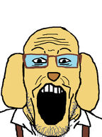 bald buttoned_shirt dog_ears dog_nose glasses janny old open_mouth pale_skin stubble variant:markiplier_soyjak wrinkles // 600x800 // 17.3KB
