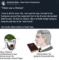 beard bible chad christianity fantasy glasses lord_of_the_rings lotr mustache nordic_chad open_mouth pagan religion soyjak soyjak_comic stubble text tolkien tweet varg varg_vikernes variant:soyak // 854x865 // 341.3KB