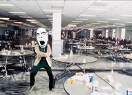 animated columbine dance full_body gangnam_style glasses irl irl_background music open_mouth school sound soyjak stubble variant:cobson video // 894x646, 12.1s // 3.7MB
