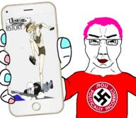 2soyjaks arm bloodshot_eyes chud clenched_teeth clothes country crying flag glasses hand holding_object holding_phone iphone marichka nazism painted_nails phone pink_hair pol_(4chan) russia russo_ukrainian_war soyjak stubble subvariant:chuddy swastika tranny tshirt ukraine united_states variant:chudjak variant:cryboy_soyjak // 2160x1884 // 1.7MB