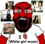 album_cover angry arm avril_lavigne balding beard clothes fume glasses hair i_heart i_love katy_perry music open_mouth red red_skin subvariant:science_lover t.a.t.u tatu_(music_group) taylor_swift text tshirt vanessa_carlton variant:markiplier_soyjak // 800x789 // 477.8KB