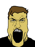 angry beige_skin green_eyes open_mouth soyjak teeth variant:markiplier_soyjak // 600x800 // 51.1KB