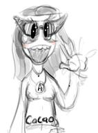 avengers clothes glasses hair necklace oekaki open_mouth teeth tranny_artstyle variant:soytan wave // 964x1304 // 105.5KB