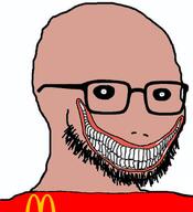 amerimutt bald beard big_mouth glasses le_scary_face mcdonalds scary sharp_teeth subvariant:coolsigma variant:soyak // 1510x1656 // 959.1KB