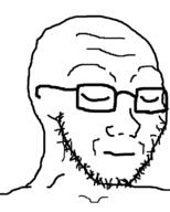 closed_eyes closed_mouth glasses its_over soyjak stubble template text variant:soyak // 632x790 // 56.0KB