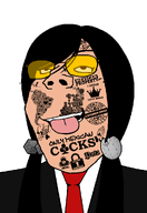 admin ahegao beaned character:femcobble clothes cobblestone cobblestone_(user) earring glasses looking_up meta:namefags necktie open_mouth sisa soyjak_wiki subvariant:gapejak_female suit tattoo transparent_background variant:gapejak white_skin wiki // 683x992 // 163.2KB