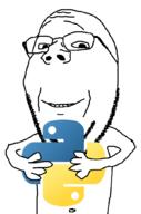 glasses looking_at_you programming python_(programming_language) smile software soyjak stubble subvariant:wholesome_soyjak teeth variant:gapejak // 676x1021 // 45.7KB