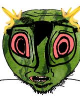 banana bloodshot_eyes deformed food fruit glasses open_mouth rotten_teeth series:fruiterz! soyjak stubble subvariant:tornadojak variant:volcanojak watermelon // 677x805 // 380.9KB