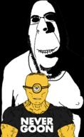 background evil eyes glasses horny meta:tagme minion naked never_goon nipple rape shirts soyjak subvariant:hornyson subvariant:muscular_chud variant:chudjak variant:cobson white_skin yellow_skin // 800x1305 // 272.3KB