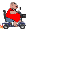 amerimutt animated arm belly blue_pants breasts brown_skin clothes driving ear fat fire foot full_body hand leg lips mcdonalds mobility_scooter mutt open_mouth red_shirt scooter sleeveless_shirt soyjak stubble subvariant:impish_amerimutt subvariant:impish_front transparent_background variant:impish_soyak_ears walmart wheel // 1200x657 // 867.4KB
