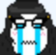 crying female glasses hair tanmoji variant:soytan // 32x31 // 668