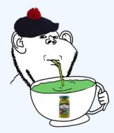 clothes cup drinking drinking_straw ear hand hat holding_object mug sip soyjak stubble subvariant:impdrink tigullio variant:impish_soyak_ears // 972x1137 // 379.2KB