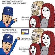 america_first chad nick_fuentes the_simpsons variant:two_pointing_soyjaks wifejak wojak // 1000x1000 // 781.7KB