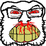 angry blood bloodshot_eyes clenched_teeth emoticon glasses meta:not_oc nose nosebleed rage red_eyes series:yt_emote_jaks square stubble subvariant:feralrage transparent_background variant:feraljak youtube // 128x128 // 8.5KB