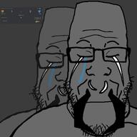 barcelona closed_eyes grayscale namefags paris_saint_germain sad series:animaljaks tear termite termitesilva_(user) variant:markiplier_soyjak // 3000x3000 // 913.5KB