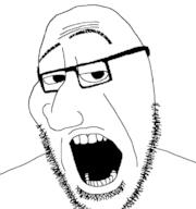 2soyjaks eyebrows glasses open_mouth raised_eyebrow smug soyjak stubble variant:cobson variant:smugjak // 721x770 // 15.2KB