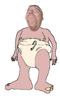abdl baby bernd_schmidt closed_mouth diaper ear full_body glasses hair realistic smile soyjak stubble subvariant:wholesome_soyjak variant:gapejak white_skin // 331x527 // 38.9KB