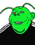 adidas alien antenna compressed cricket ear green_skin kuz low_quality nose open_mouth pixelated red_eyes series:crickjaks shocked subvariant:gapealien variant:gapejak // 350x450 // 10.3KB