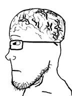 big_brain glasses looking_to_the_left neutral side_profile soyjak stubble subvariant:neutralplier subvariant:sideplier variant:markiplier_soyjak // 768x1024 // 113.1KB