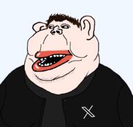amerimutt clothes ear elon_musk fat jacket lips mutt obese subvariant:impish_amerimutt subvariant:meximerican twitter variant:impish_soyak_ears white_skin wrinkles x xitter // 888x849 // 32.7KB