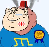 Astrofene_(namefag) angry brown_skin churka crimean_tatar ear fat flag flag:georgia_(country) georgia mask meximutt moustache shaved soyjak steam subvariant:okynnig variant:impish_soyak_ears variant:meximutt yuuka_kazami_fan(namefag) // 888x849 // 217.4KB
