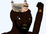 angry arm baby beard black_skin diarrheaskin groomed groomer jewish_nose jewish_star jewmutt jews judaism judaismud kike kikes nigger open_mouth pedophile pedophilia shitskin soyjak tjd variant:soyak yellow_teeth // 800x600 // 133.6KB