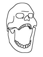 no_eyebrows no_eyes open_mouth skull soyjak variant:gapejak white_eyes // 600x800 // 948.9KB